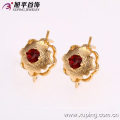 27022 Factory price noble lady jewelry flower shape design 18k gold color rhinestone earring